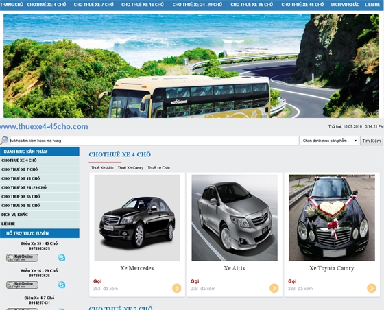 Thiết kế web site: THUEXE4-45CHO.COM