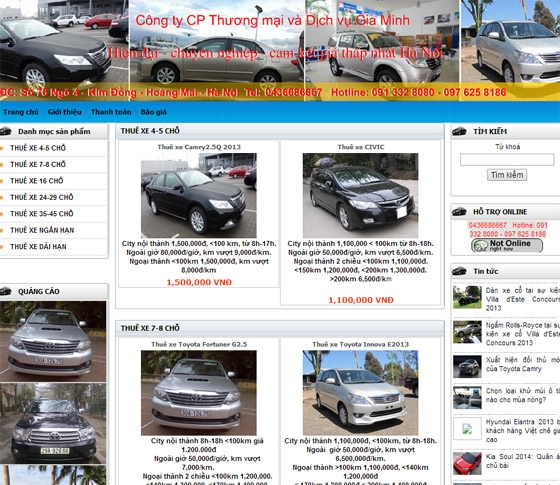 Thiết kế website: THUEXEGIAMINH.COM