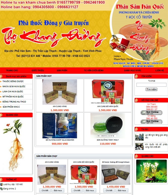 Thiết kế website : THUOCCHOMOINHA.COM.VN