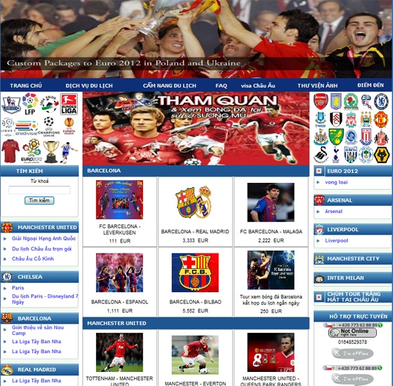 Thiết kế website tourbongda.com