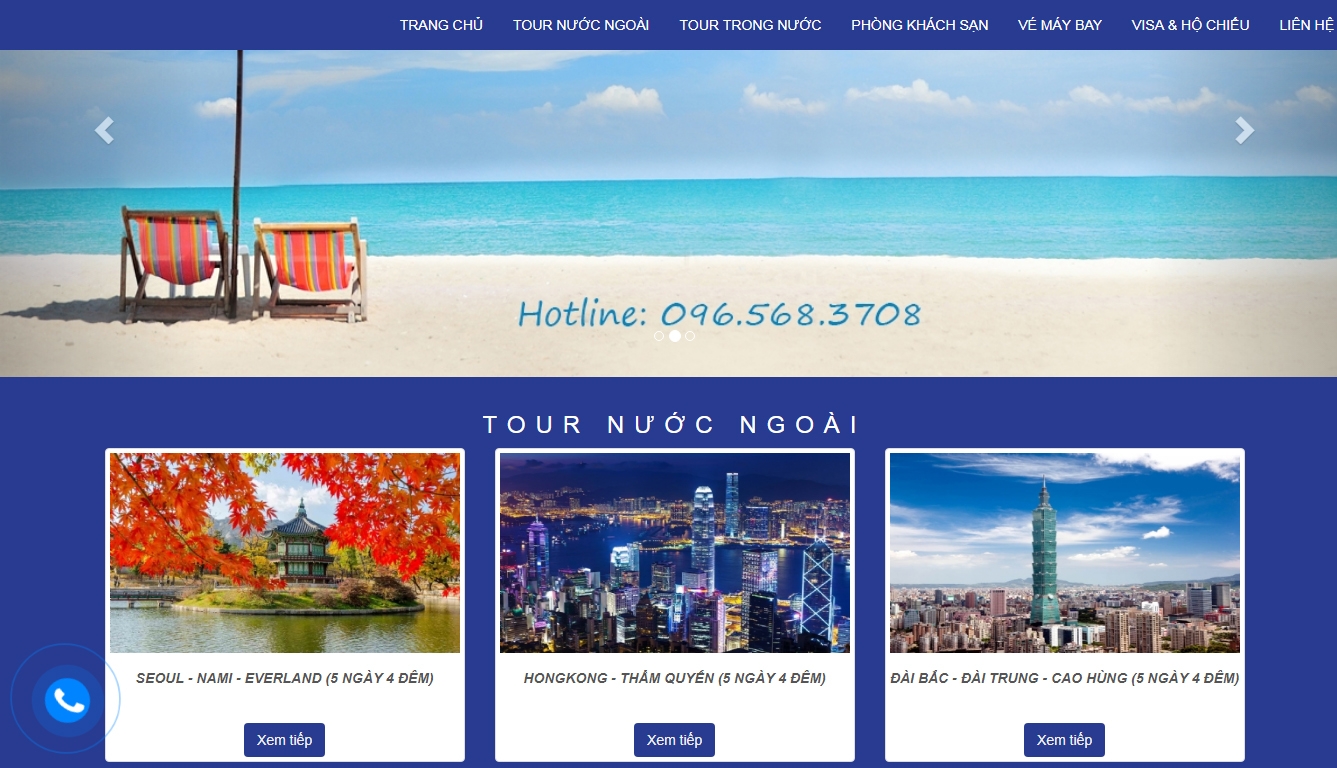 Thiết kế website giá rẻ VIETCHARMTOURIST.VN