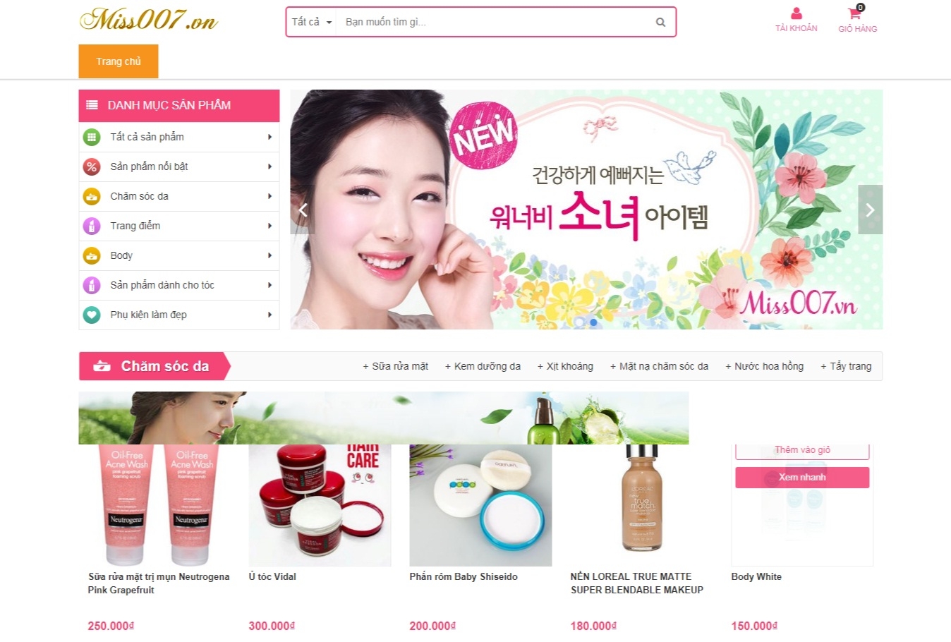 Thiết kế web giá rẻ mỹ phẩm Ngọc Mai