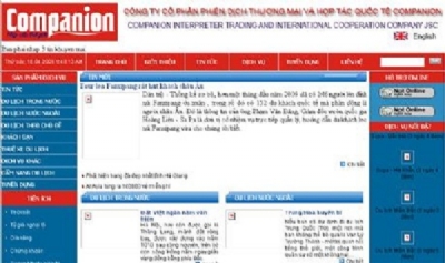 Thiết kế web giá rẻ công ty cổ phần phiên giao dịch thương mại và hợp tác quốc tế companion