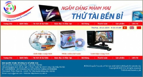 Thiết kế web giá rẻ công ty cổ phần ICQ