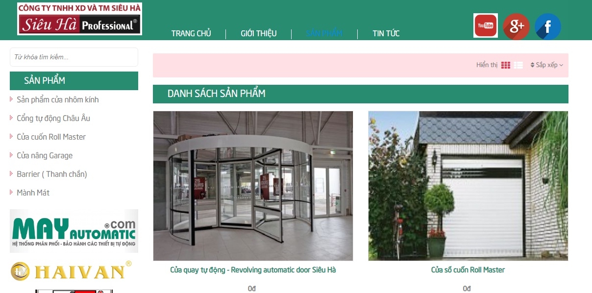 Thiết kế web giá rẻ công ty TNHH Siêu Hà
