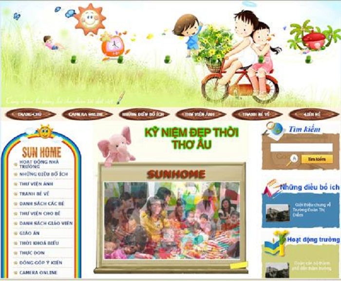 Thiết kế web giá rẻ trường Mầm non tư thục Sun Home