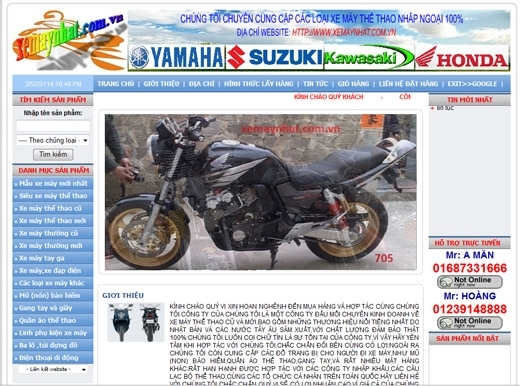 Thiết kế web : XEMAYNHAT.COM.VN