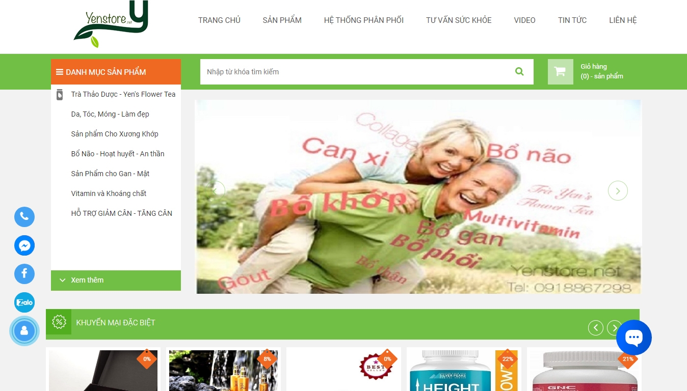 Thiết kế websiate giá rẻ yenstore.net